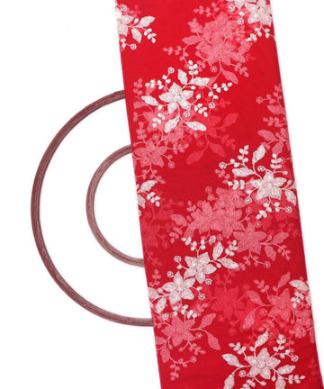 red and white floral net sequin embroidery fabric bo131 3481